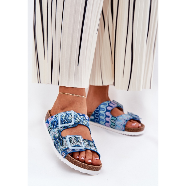 S.Barski Naisten flip flops solki ja glitter S. Barski RB51-006 Sininen 2