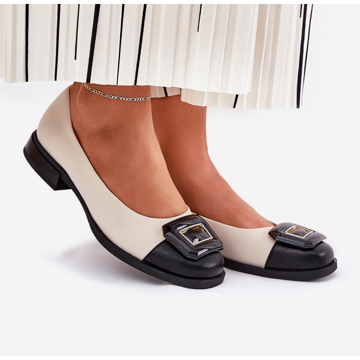 S.Barski Nahkaballeriinit, joissa on sisustus D &amp; A MK51-059 BEIGE 2