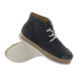 Naisten nahkaiset espadrillit, harmaa/hopea, Neścior 3