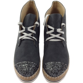 Naisten nahkaiset espadrillit, harmaa/hopea, Neścior 4