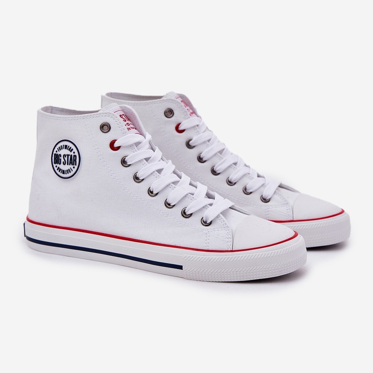 Big Star Materiaali miesten iso tähti NN174305 Hi-Polish System System White System valkoinen 1