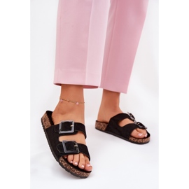 Naisten flip flops korkkipohjaisen mustan pohjan kanssa 2