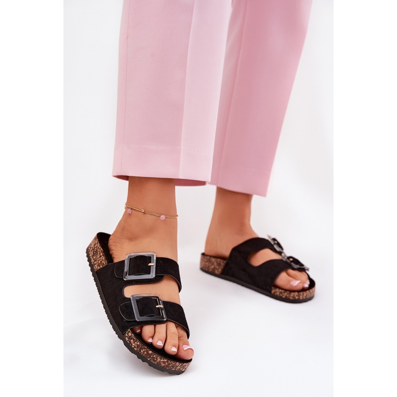 Naisten flip flops korkkipohjaisen mustan pohjan kanssa 2