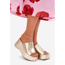 Eco Leather Naisten tossut lavalla ja kultakiilat kultainen 1