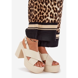 Naisten sandaalit postilla ja alustalla ekologisella nahkaa vaaleansininen beige 1