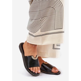 Eco Leather Naisten tossut koristeettavat yksityiskohdat mustat 1