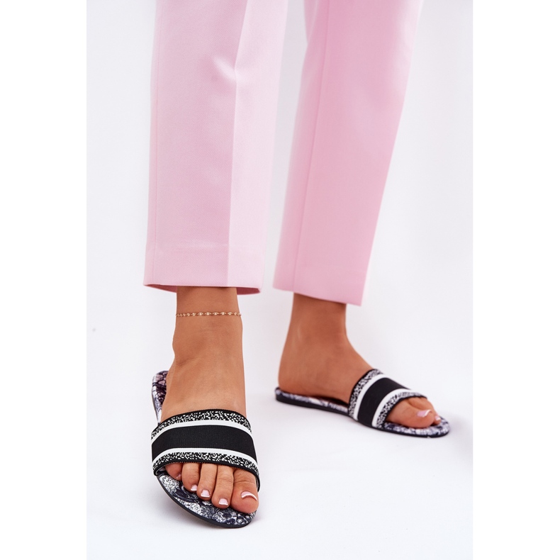 Kuvioidut litteät naisten läpät mustat 2