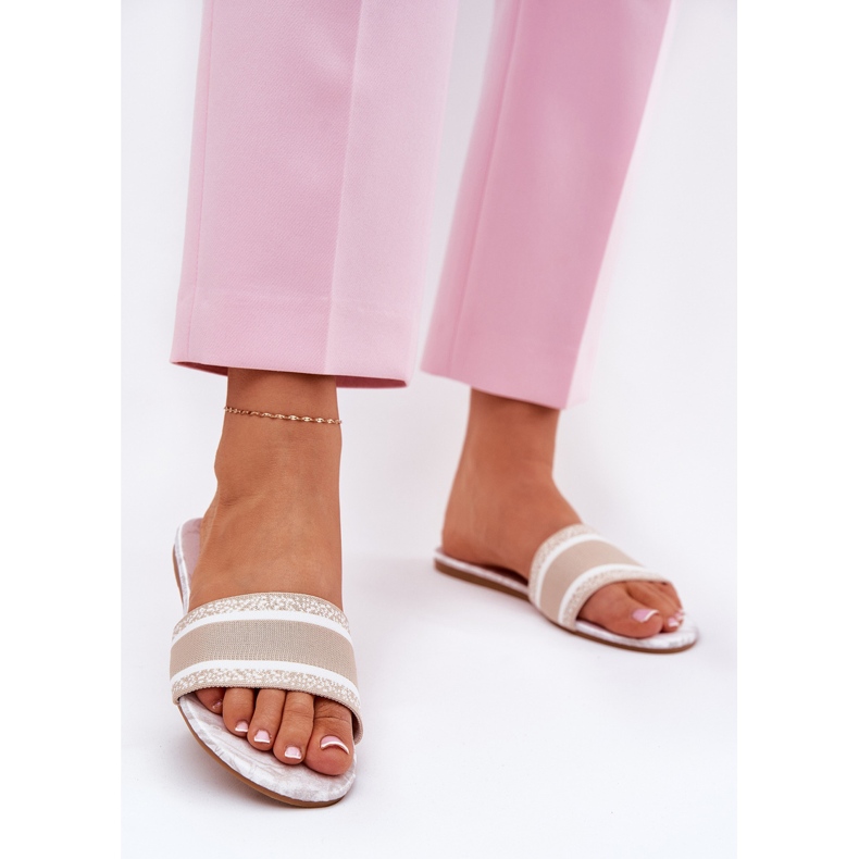 Postioi litteä beige naisten tossut 2