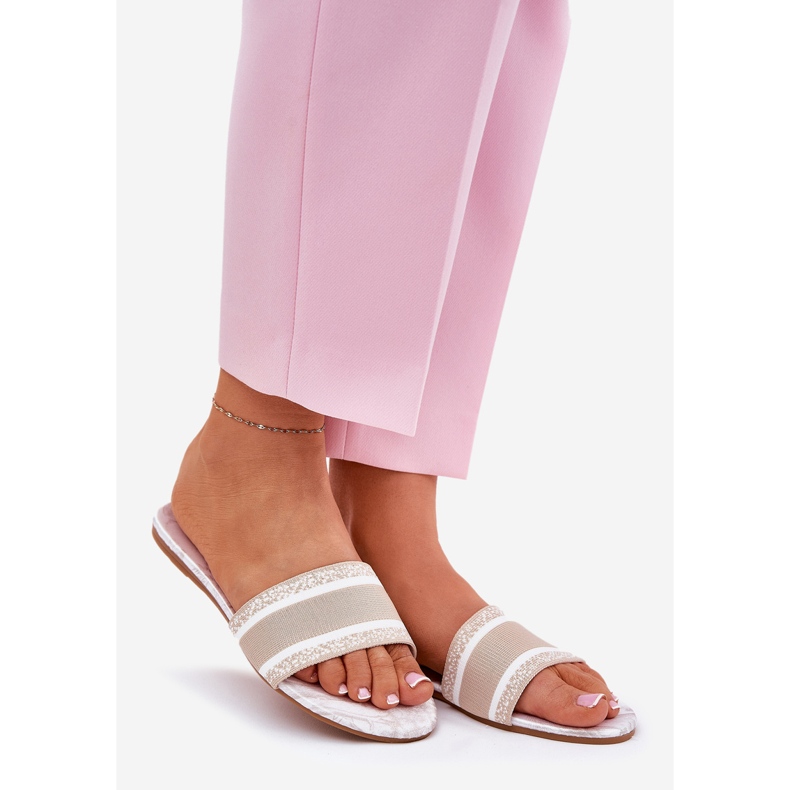 Postioi litteä beige naisten tossut 1