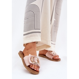 Litteät naisten flopsit koristeellisella vaaleanpunaisella yksityiskohdilla vaaleanpunainen 2