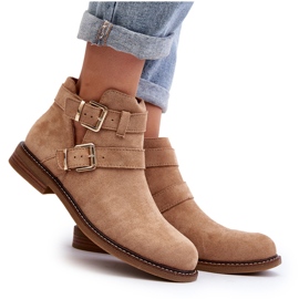 Naisten litteät korkokengät beige -raidoilla 6