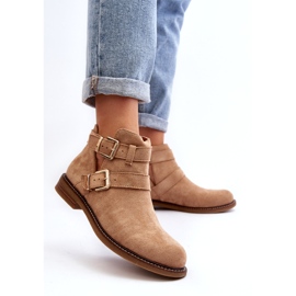 Naisten litteät korkokengät beige -raidoilla 3