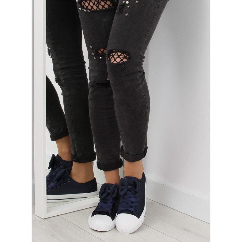 Naisten laivastonsiniset satiinilenkkarit laivastonsininen 1