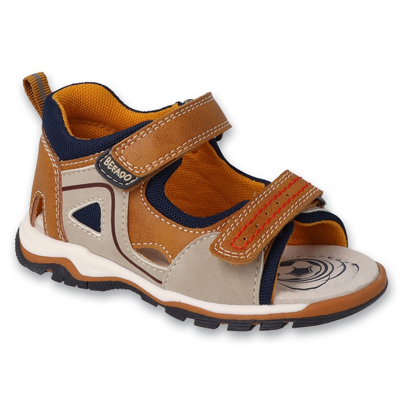 Befado lasten sandaalit nahkasisäkkeellä 170P099 ruskea-beige 1