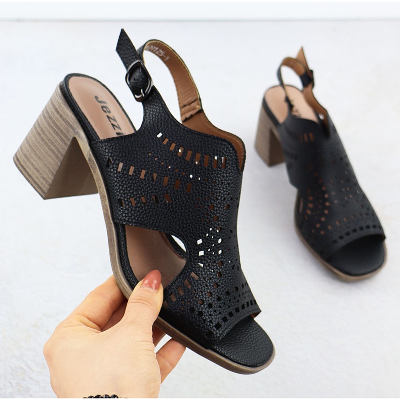 Naisten sandaalit, joissa on avoin ja musta Jezzi 24125 1