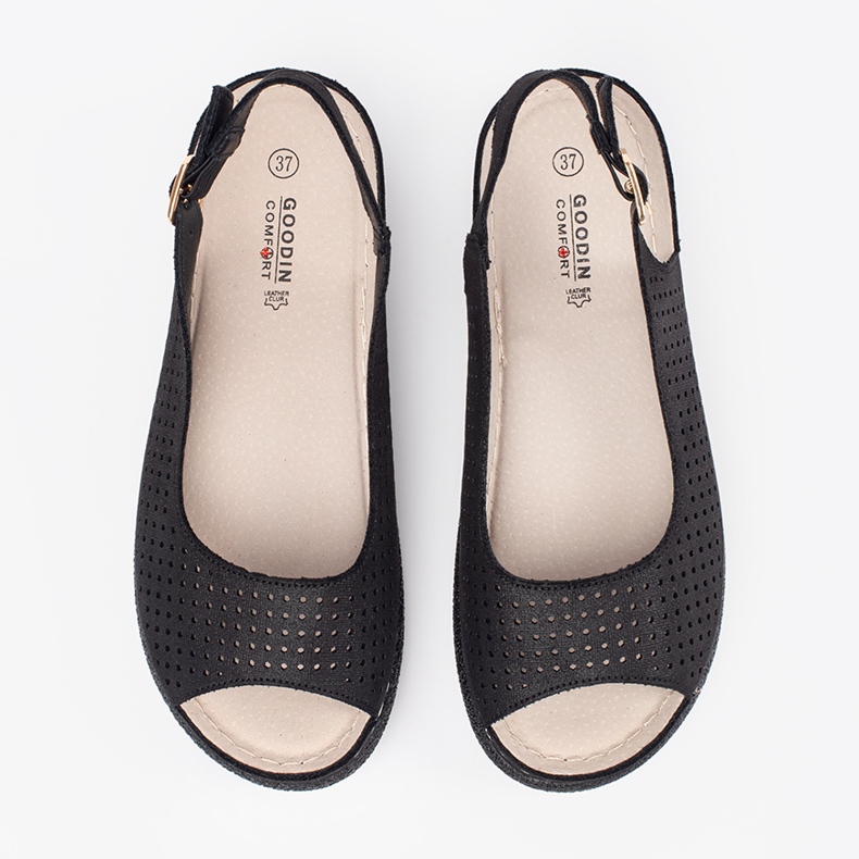 Goodin Musta mukavat aukiot sandaalit 2