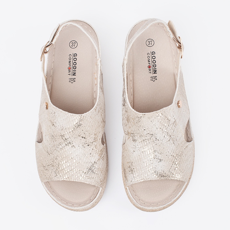 Goodin Litteät sandaalit taupe -solki beige 1