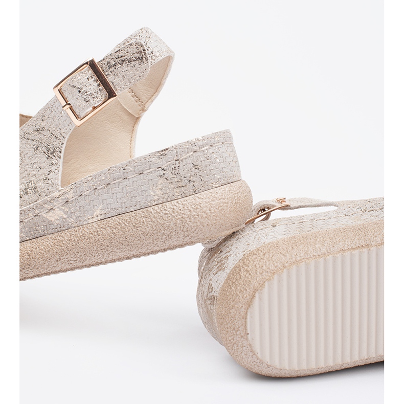 Goodin Litteät sandaalit taupe -solki beige 2