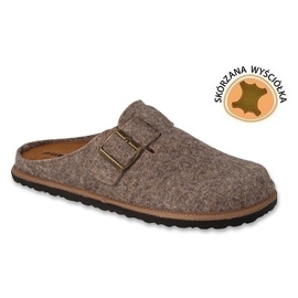 Inblu miesten tossut nahkasisäkkeellä 155M023 beige 1