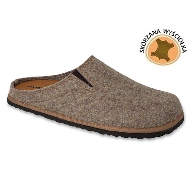 Inblu miesten tossut nahkaverhoilulla 155M025 beige 1