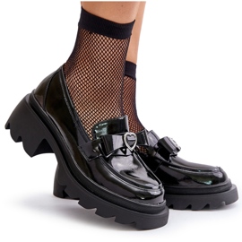 S.Barski Naisten nahkaiset leipät, joissa on keula ja sydän LZ42-032 musta 5