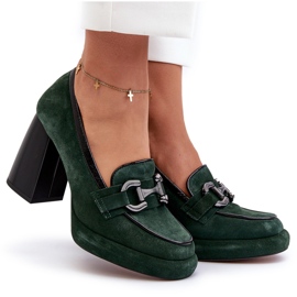 Nahkapumput massiivisella Laura Messi 2706 tummanvihreä postia 6