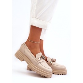 Naisten nahkaiset leipät koristeella Laura Messi 2780 Light Beige 2