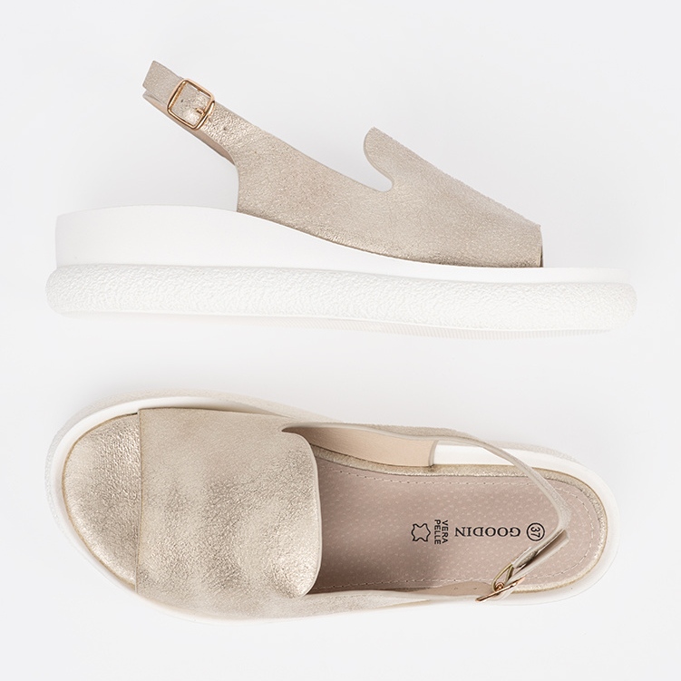 Goodin Kultaiset mukavat naisten sandaalit kultainen 2