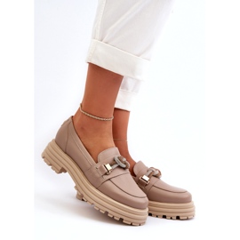 Naisten nahkaiset leipät koristeella Laura Messi 2780 Dark Beige 1