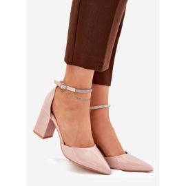 Maalattu pumput, joissa on teräviä varpaita postitse beige 1