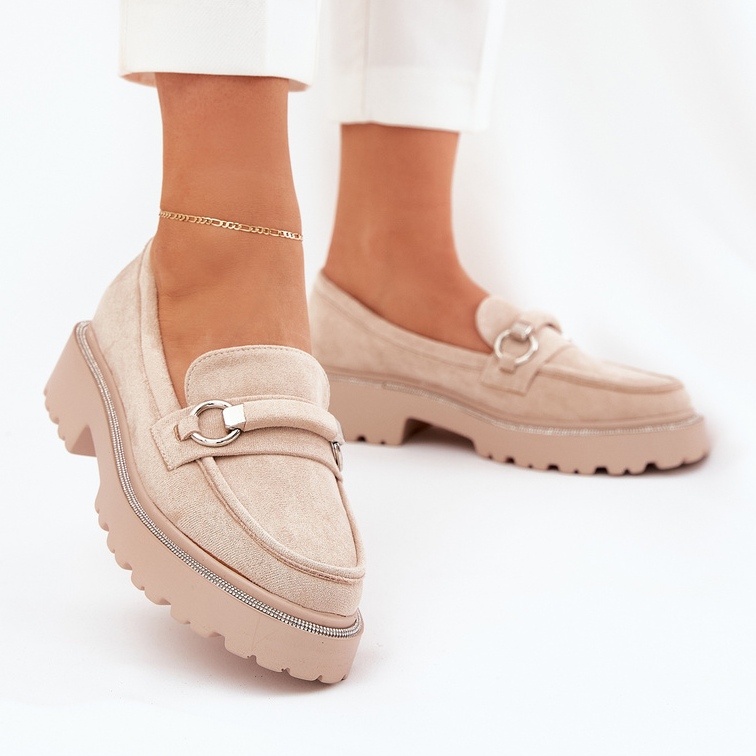 Naisten leipomot koristeltu zirkonilla beige 2