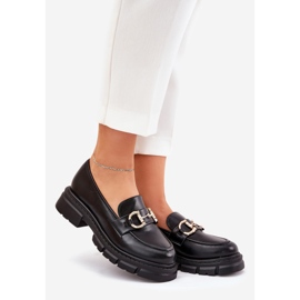 Naisten nahkaiset leipät, joissa on kultainen yksityiskohta musta 1