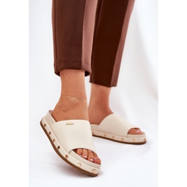 Naisten flip flops lavalla Big Star RR274215 beige 2