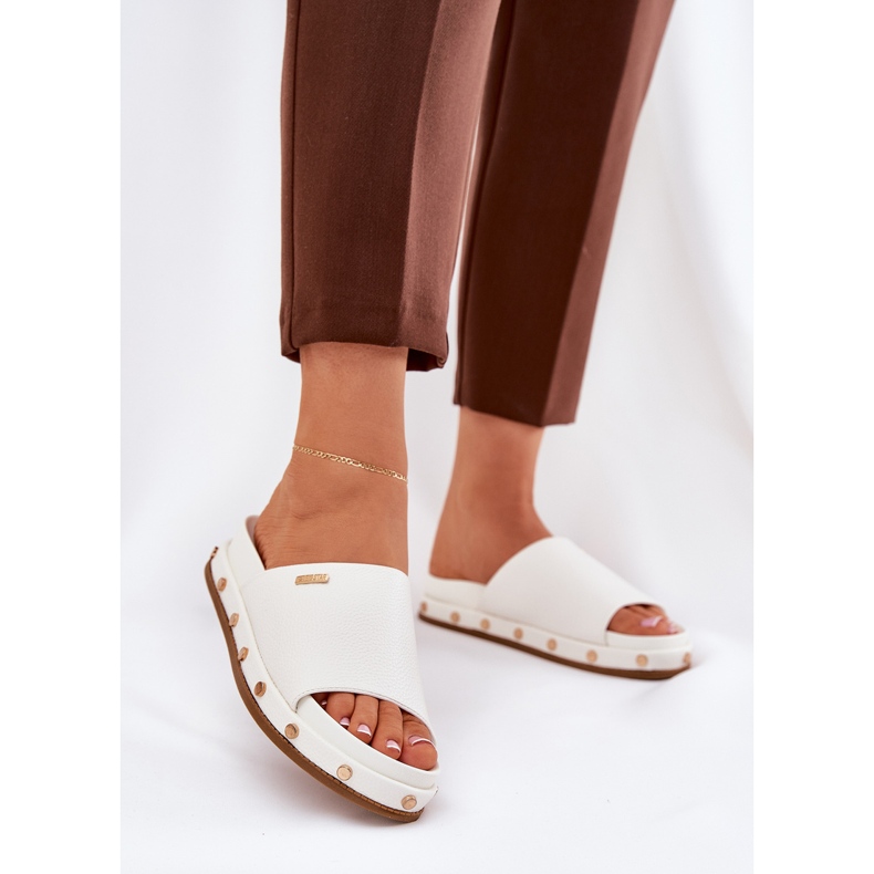 Naisten flip flops lavalla Big Star RR274216 -valkoisten nastat valkoinen 2