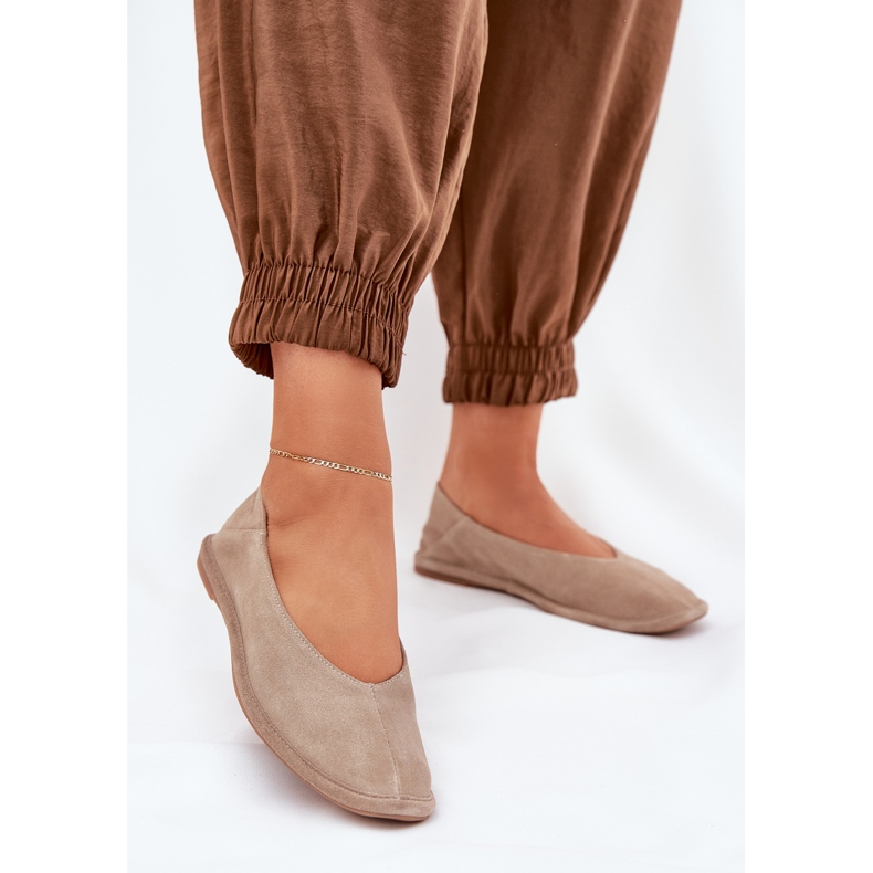 Naisten mokkanahka Ballerinas Big Star RR274082 beige 2