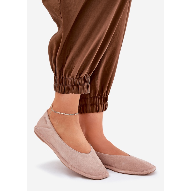 Naisten mokkanahka Ballerinas Big Star RR274081 Pink vaaleanpunainen 1