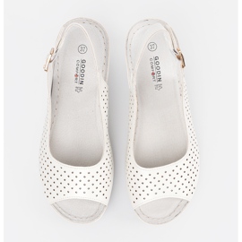 Goodin Valkoiset avoimet kiilan sandaalit valkoinen 2