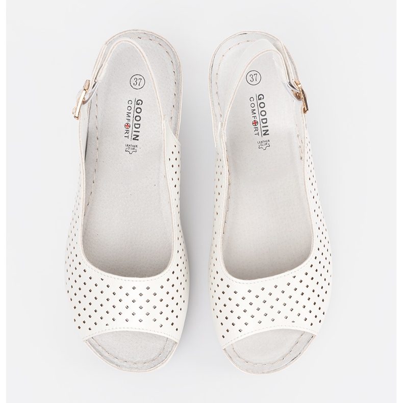 Goodin Valkoiset avoimet kiilan sandaalit valkoinen 2