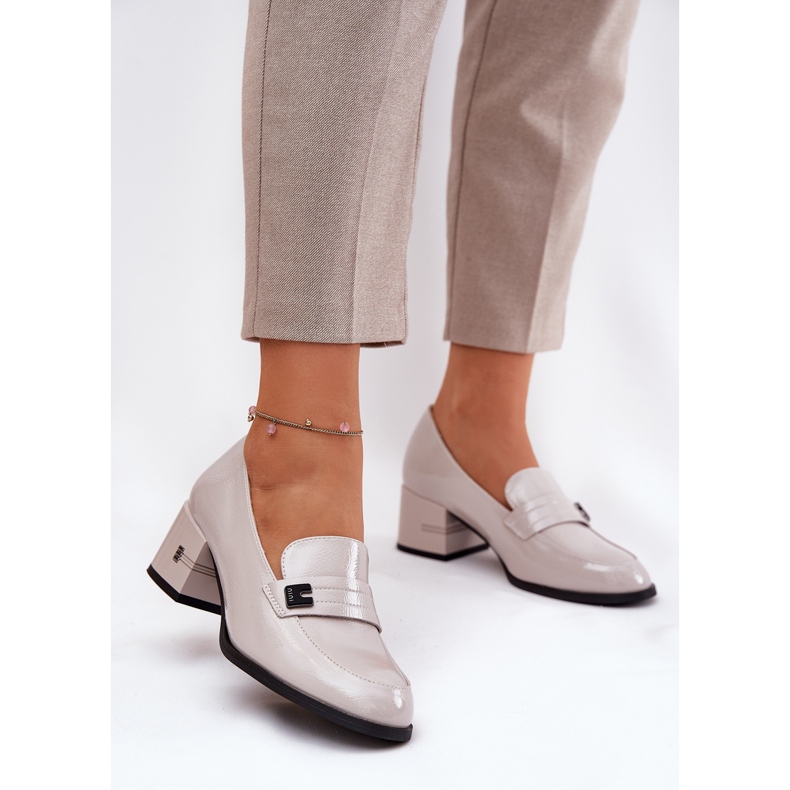 Maalatut nahkakengät Vinceza 18105 harmaalla korkokengillä 2