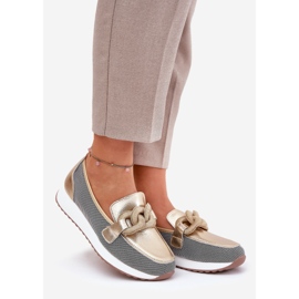 S.Barski Naisten nahkaiset leipät koristeella LR51-966 kulta kultainen 1