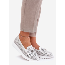 S.Barski Nahkainen avoimet naisten kengät, jotka on valmistettu luonnon nahasta LR51-631 hopea 1