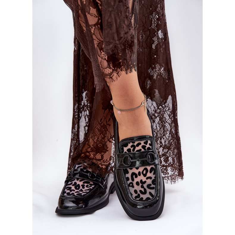 Nahka lakattu leipä Vinceza mesh 31931 musta 2