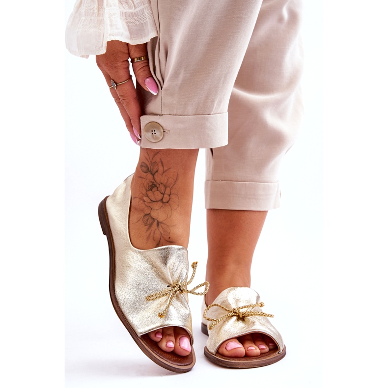 Naisten nahkaballeriinit Zazoo 2660/064 PLN kultainen 1