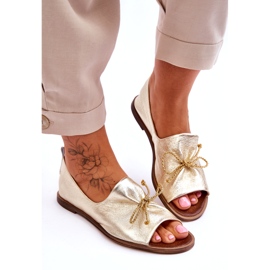 Naisten nahkaballeriinit Zazoo 2660/064 PLN kultainen 2