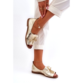 Naisten nahkaballeriinit Zazoo 2660/064 PLN kultainen 4