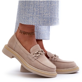 S.Barski Naisten litteäkorkoiset nahkapesät, joissa on sisustus TW101 Light Beige 4