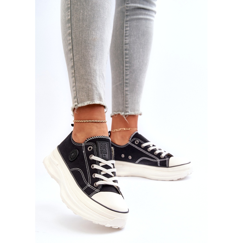 Naisten lenkkarit massiivisella pohjalla Big Star NN274125 Black musta 2