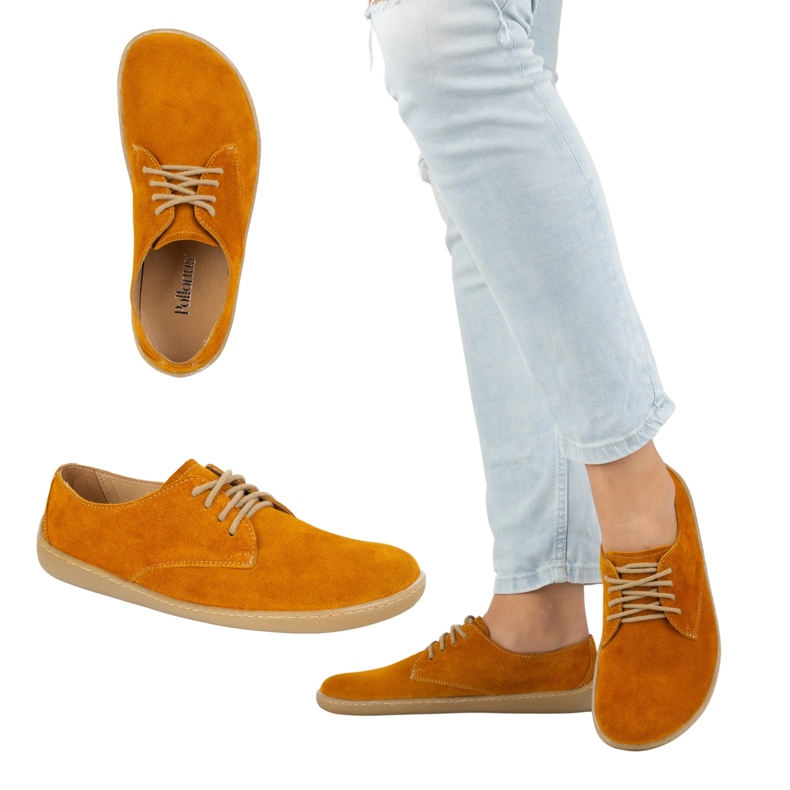 Naisten nahka Pollonus Barefoot 5-1288-025 Keltainen veluuri 2