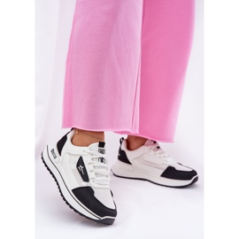 Naisten urheilukengät alustalla Big Star RR274A223 Hi-Poly System White and Black System valkoinen 2