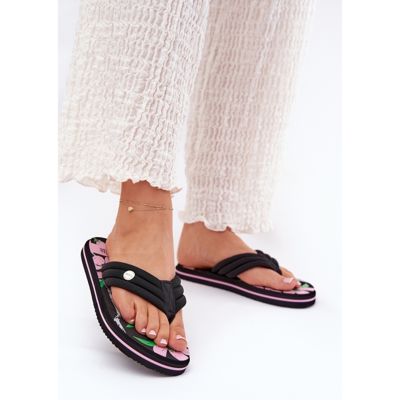 Japanilaiset naisten flip flops Big Star RR274A111 Black musta 2